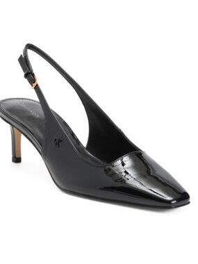 CALVIN KLEIN leather slingback pumps